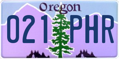 OR license plate 021PHR