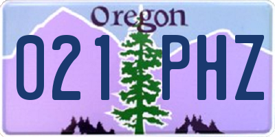 OR license plate 021PHZ