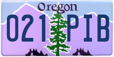 OR license plate 021PIB