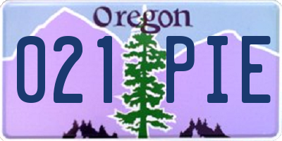 OR license plate 021PIE