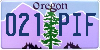 OR license plate 021PIF