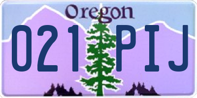 OR license plate 021PIJ