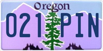 OR license plate 021PIN