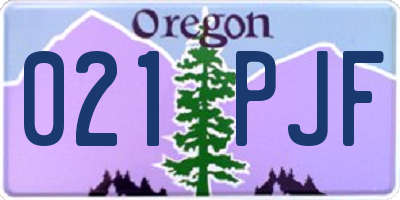 OR license plate 021PJF
