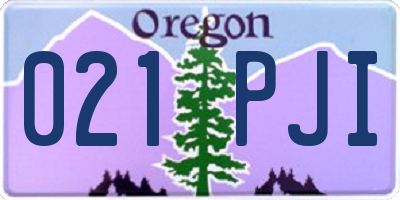 OR license plate 021PJI