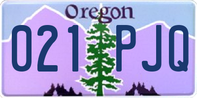OR license plate 021PJQ