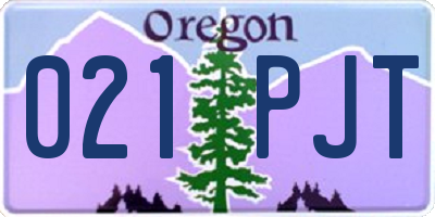 OR license plate 021PJT