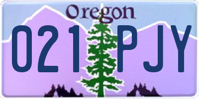 OR license plate 021PJY