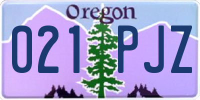 OR license plate 021PJZ
