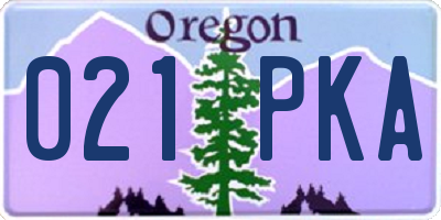 OR license plate 021PKA