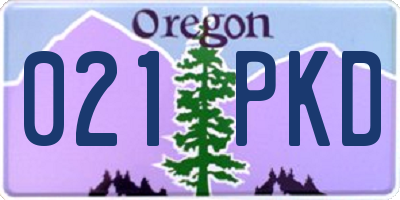 OR license plate 021PKD