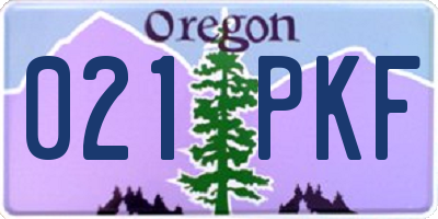 OR license plate 021PKF