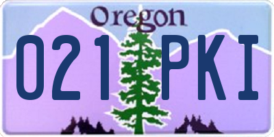 OR license plate 021PKI