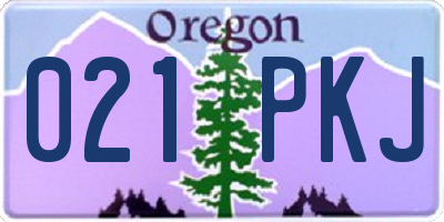 OR license plate 021PKJ