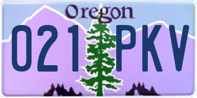 OR license plate 021PKV