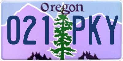 OR license plate 021PKY
