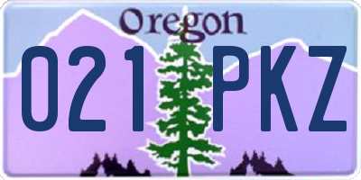 OR license plate 021PKZ