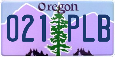 OR license plate 021PLB