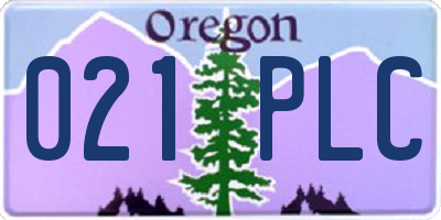 OR license plate 021PLC