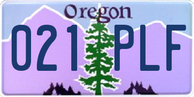 OR license plate 021PLF