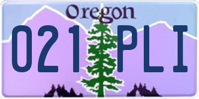 OR license plate 021PLI