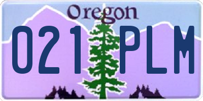 OR license plate 021PLM