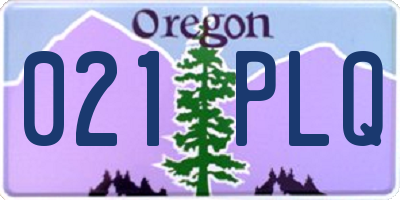 OR license plate 021PLQ