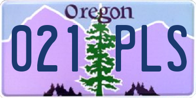 OR license plate 021PLS