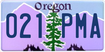 OR license plate 021PMA