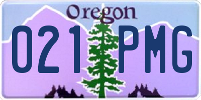 OR license plate 021PMG