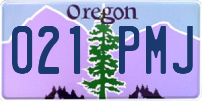 OR license plate 021PMJ