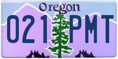OR license plate 021PMT