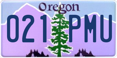 OR license plate 021PMU