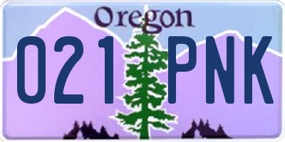OR license plate 021PNK