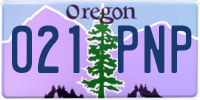 OR license plate 021PNP