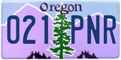 OR license plate 021PNR