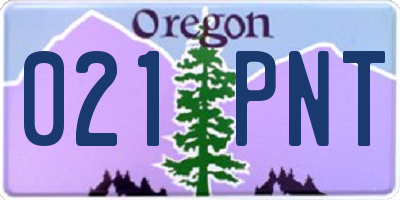 OR license plate 021PNT