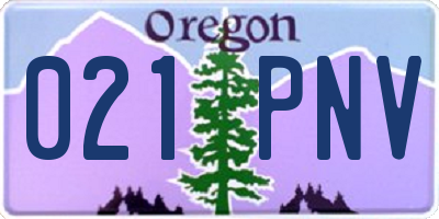 OR license plate 021PNV