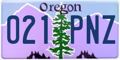 OR license plate 021PNZ