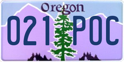 OR license plate 021POC