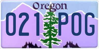 OR license plate 021POG