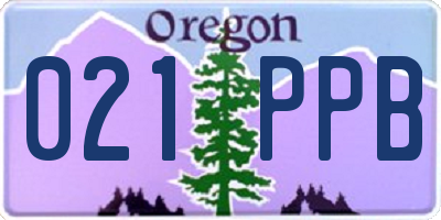 OR license plate 021PPB