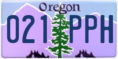 OR license plate 021PPH