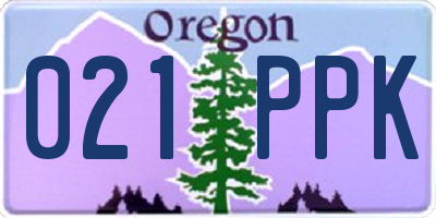 OR license plate 021PPK