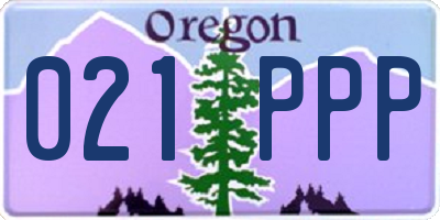 OR license plate 021PPP