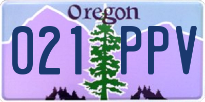 OR license plate 021PPV
