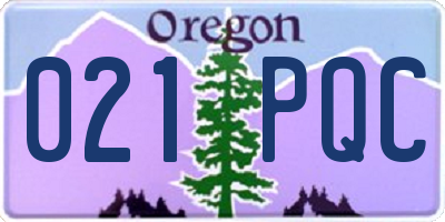 OR license plate 021PQC