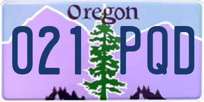 OR license plate 021PQD