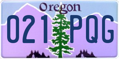 OR license plate 021PQG
