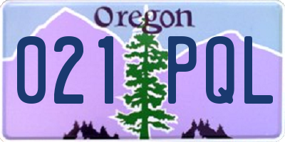 OR license plate 021PQL